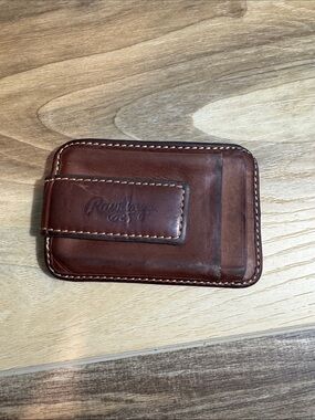 Rawlings Brown Leather Money Clip Card Holder